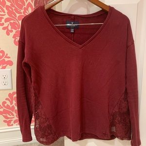burgundy sweater from american eagle